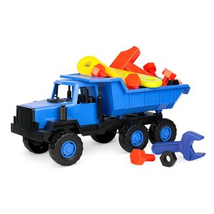 Самосвал Полярный с конструктором в сетке 47 см 21 дет 9392