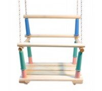 Качели подвесные с деревянным  сиденьем              