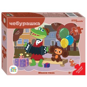 Паззл   15 Степ Контурный Макси Чебурашка 65014