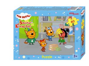 Паззл   60 Степ Три кота Зимние каникулы 81259