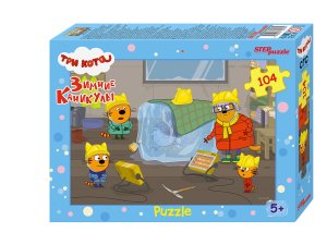 Паззл  104 Степ Три кота Зимние каникулы 82264