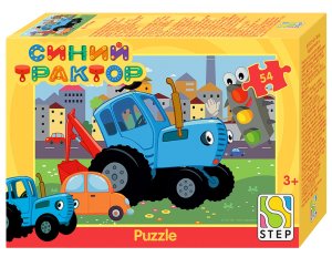 Паззл   54 Степ Синий трактор 71217