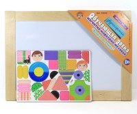 Доска двухсторонняя обучающая магнитно маркерно меловая Всякая всячина 02698