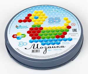 Мозаика шестигранная круглая  85 эл пласт коробка 02073