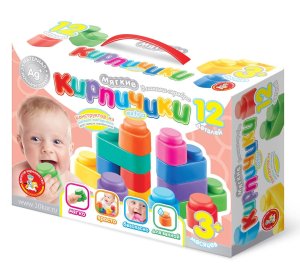 Конструктор Мягкие кирпичики extra 12 дет с ионами серебра  04062