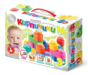 Конструктор Мягкие кирпичики extra 16 дет с ионами серебра 04061