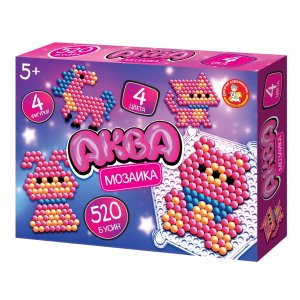 Аквамозаика Розовые животные 4 фигурки 06017