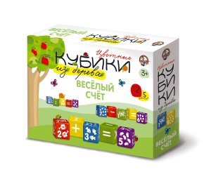 Кубики дерев Веселый счет 12 шт 01585