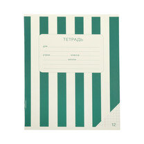 Тетрадь  12л Клетка Полоски Бирюзовые SVT_120421_03  