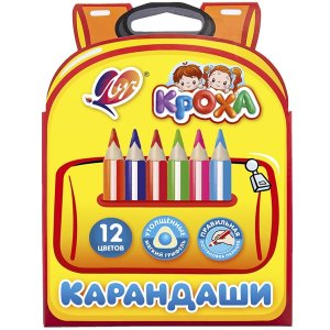 Карандаши 12цв КРОХА утолщен укорочен 33С 2194-08