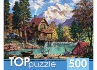 Паззл  500 Домик у озера в горах ХТП500-6819 