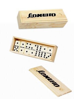 Домино пластиковое 18.5х6х4.2 см в дерев кор AN02566