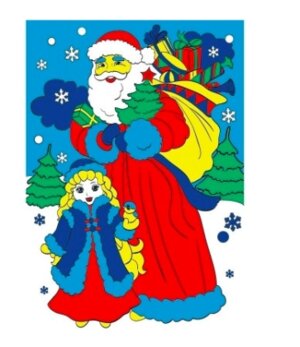 Р 3D Дед мороз с внучкой Р-7312