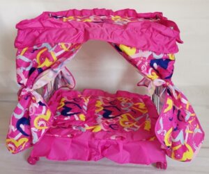 Кроватка для куклы с пологом 47х31х53 см в  коробке 9350EA