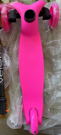 Самокат 3-х колесный Розовый кол 11/7,6см ПВХ со свет макс 40кг CR-S4-01PK