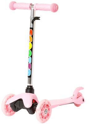 Самокат 3-х колесный Микс кол 11/7.8см PU регулир руль WX-MINI-881