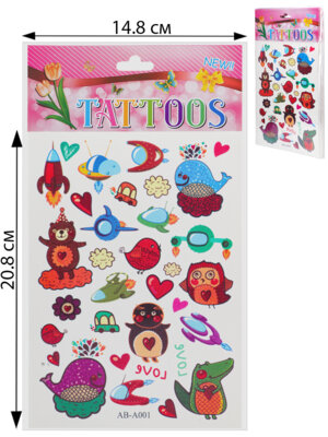 Набор татуировок наклеек Любовь 2  WS003-8