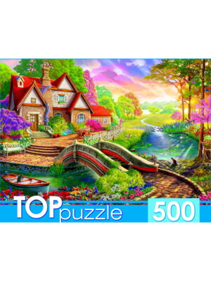 Паззл  500 Волшебный домик у моста Ф500-7013