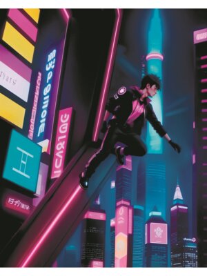 Холст с красками 40х50 см Паркур в кибер городе по номерам Х-8571