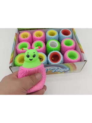 Антистресс мялка Милая гусеница 6 см Цвет микс в боксе ИК-2008