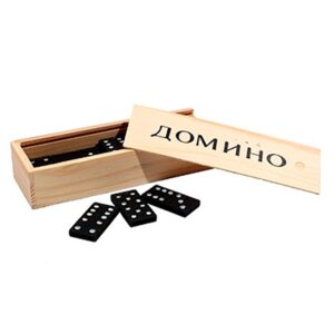 Домино пласт фишки в дерев короб P00070