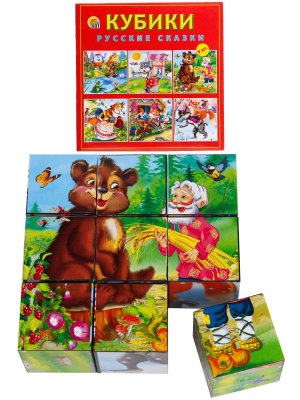 Кубики пластиковые Русские сказки 9 шт К09-8080