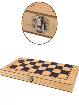 Шашки 29 см Доска дерево фигуры дерево без магнита в пленке AN03236