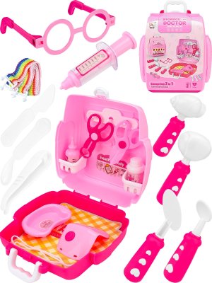 Набор доктора в чемоданчике СКОРАЯ БОЛЬНИЦА 15 предметов розовый 2465418