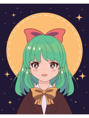 Холст с красками 17х22 по номерам Девочка с зелеными волосами Х-3869