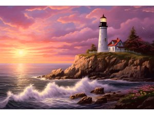 Алмазная мозаика 30х430 см без подр с полн заполн 30 цв Утро на море НД-2700