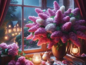 Алмазная мозаика 30х40 см c подр с полн заполн 30 цв Вечерний натюрморт НД-8915