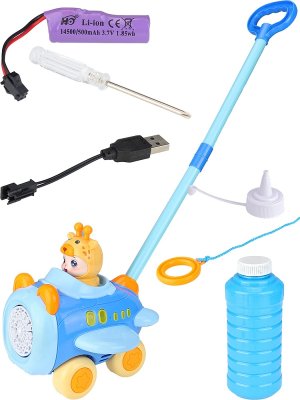 Генератор мыльных пузырей Каталка Паровозик 50 мл синий МПЗ-0048