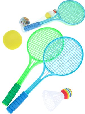 Набор для бадминтона 2 пластиковые ракетки волан мячик размер 52х22х5 см НБД-0560
