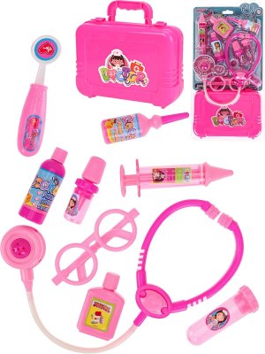 Игровой набор доктора Доктор с чемоданом розовый 10 предм в блистере 2303784