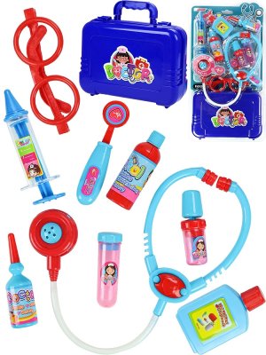 Игровой набор доктора Доктор с чемоданом синий 10 предм в блистере 2303785