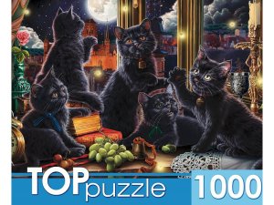 Паззл 1000 ЧЕРНЫЕ КОТЯТА И СВЕТЛЯЧКИ Ф1000-3869
