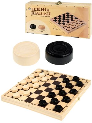Шашки деревянные с доской ИН-7542