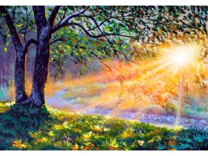 Алмаз мозаика 17х22 см с подр с полн заполн 20цв Лучи солнца НД 0729