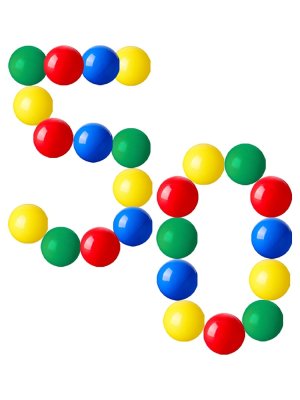 Шарики пластик Цветные 50 шт 70 мм И-8993