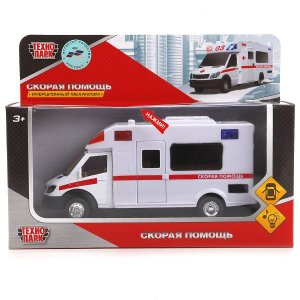 Модель Маш СКОРАЯ ПОМОЩЬ 17см Свет+звук Открыв двери