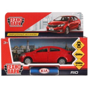 Модель Маш KIA RIO 12см Красная металл инерц открыв двери  