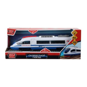 Модель Маш ЭЛЕКТРОПОЕЗД свет звук пласт 30 см двери 4 кн инерц бел ELT-R-AIN30-PLB-U