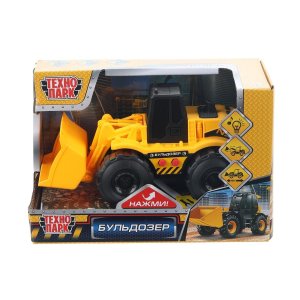 Модель Маш БУЛЬДОЗЕР 16,5см пласт свет звук подвиж дет инерц M524-H11258-TRACTOR-R (96)
