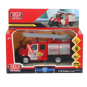 Модель Маш ГАЗЕЛЬ NEXT ПОЖАРНАЯ 14,5 см металл свет звук двери инерц NEXTFIR-15SL (64)