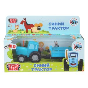 Модель Маш СИНИЙ ТРАКТОР металл с телегой 7,5 см синий BLUTRA-7CART-BU-WOD