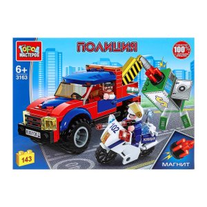 Конструктор Полицейская погоня магнит 143 дет 3163-KK