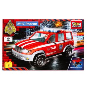 Конструктор УАЗ ПАТРИОТ ПОЖАРНЫЙ МЧС 31 деталь SB-35044