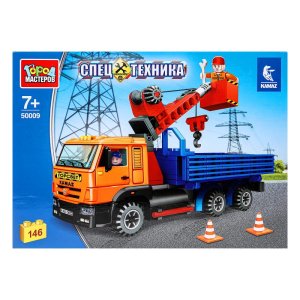 Конструктор Камаз с краном и люлькой 146 деталей 50009-KK