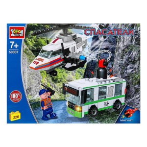 Конструктор ВЕРТОЛЕТ спасает АВТОБУС магнит 226 дет 50007-KK