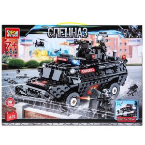 Конструктор броневик спецназа свет и звук 421 дет 30066-KK